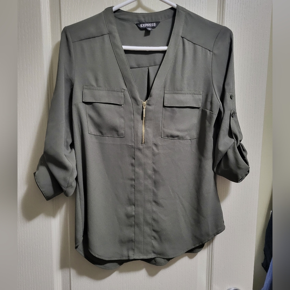 Express Woman Blouse Navy Green